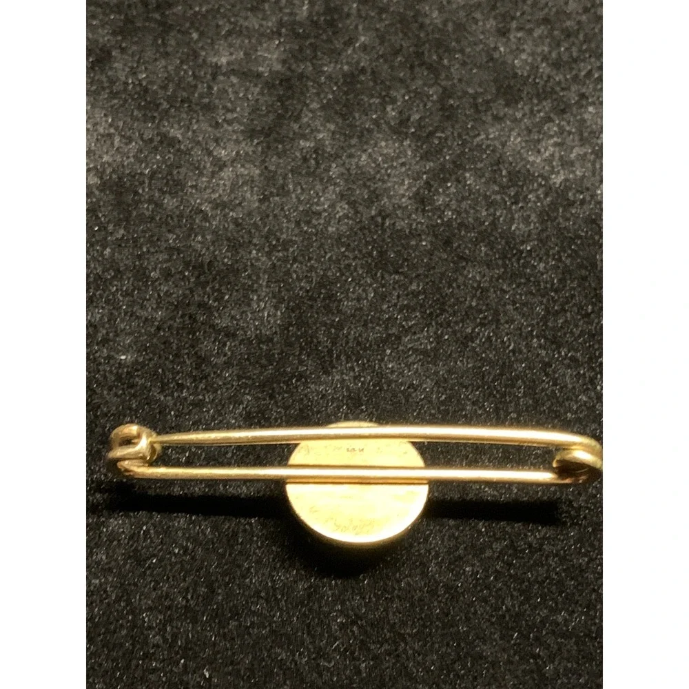 Antique 14K Gold Essex Crystal Airedale Terrier Dog Reverse Intaglio Bar Pin